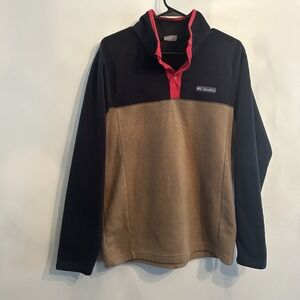 Columbia Fleece Jacket Mens Size Medium Retro Quarter Button Up Pullover